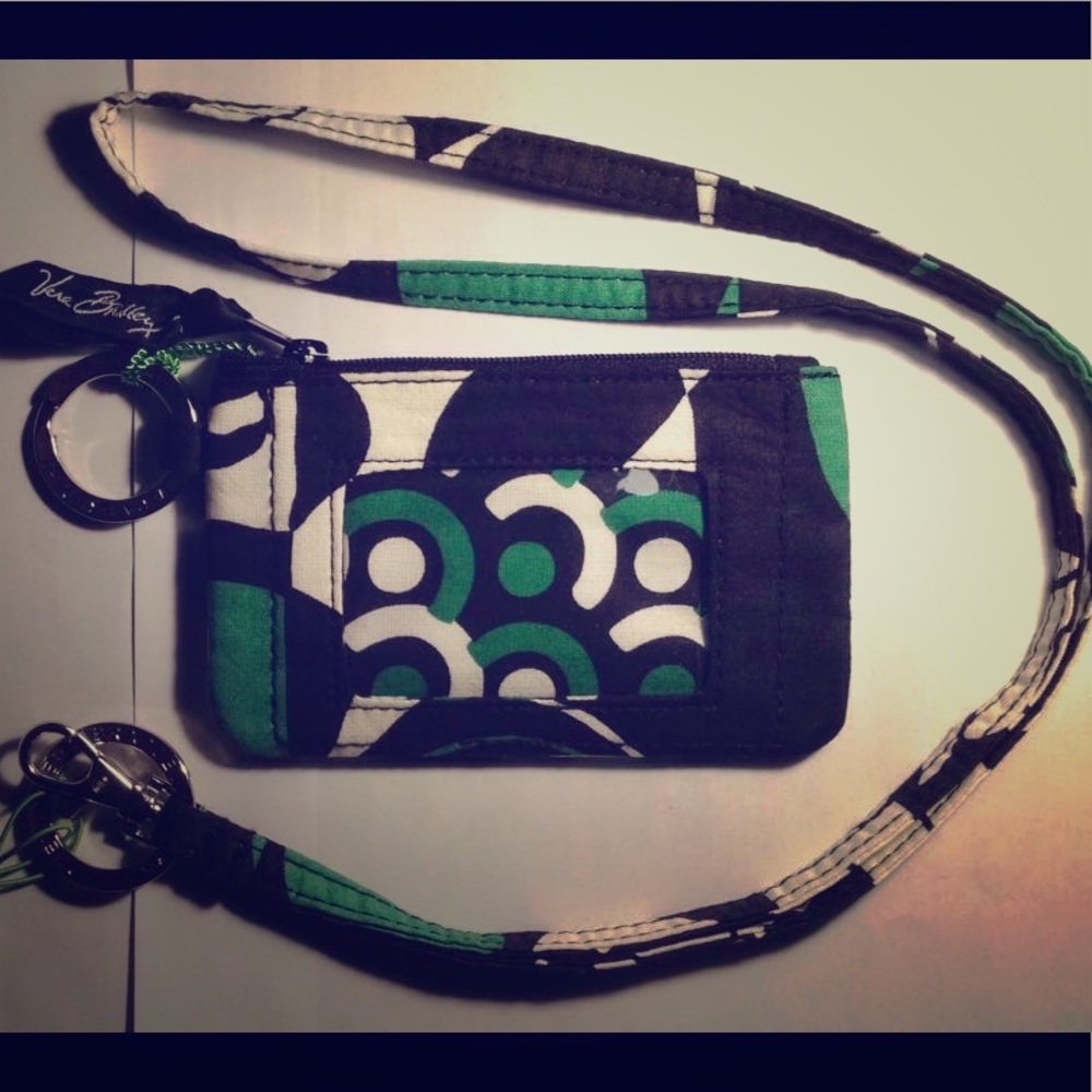Vera Bradley lanyard and zip id case imperial rose